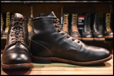 【10.5D 箱付 良品 23年】レッドウィング 9060 ベックマン ブラッククローンダイク 黒 茶芯 フラットボックス ブーツ redwing HOPESMORE