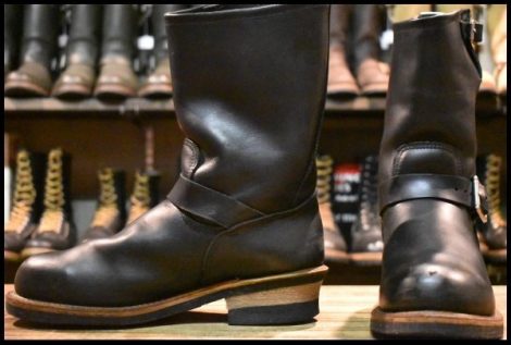 【7.5D 良品 PT99プリント 旧シルエット 05年】レッドウィング 2268 エンジニア 黒 ブラック スチールトゥ ブーツ redwing HOPESMORE