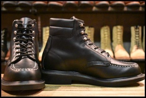 【7E 美品 21年】レッドウィング 8133 スーパーソール 黒 ブラッククローム モックトゥ 編み上げ ブーツ redwing HOPESMORE