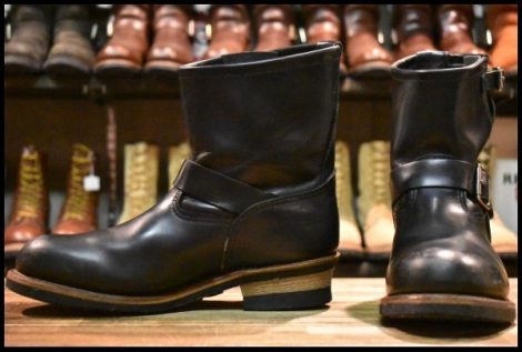【9D 良品 08年】レッドウィング 2976 ショート エンジニア 黒 ブラッククローム スチールトゥ ブーツ redwing 8182 HOPESMORE