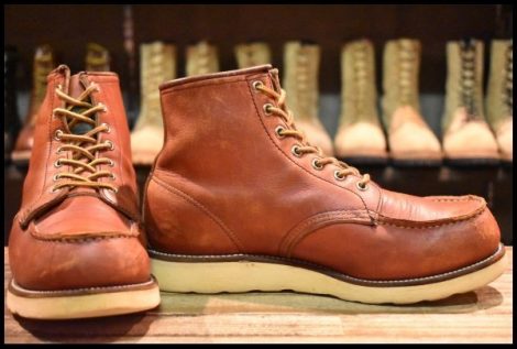 【7.5E 中古 半円犬タグ 96年】レッドウィング 875 アイリッシュセッター 赤茶 オロラセット モック ブーツ redwing HOPESMORE