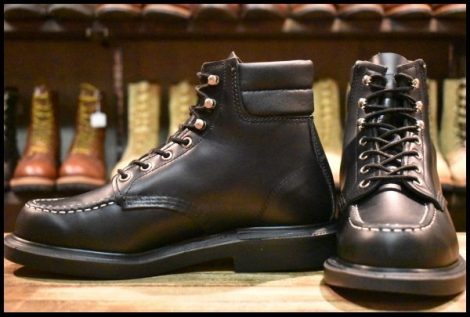 【7E 美品 21年】レッドウィング 8133 スーパーソール 黒 ブラッククローム モックトゥ 編み上げ ブーツ redwing HOPESMORE