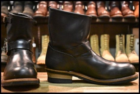【9D 良品 08年】レッドウィング 2976 ショート エンジニア 黒 ブラッククローム スチールトゥ ブーツ redwing 8182 HOPESMORE
