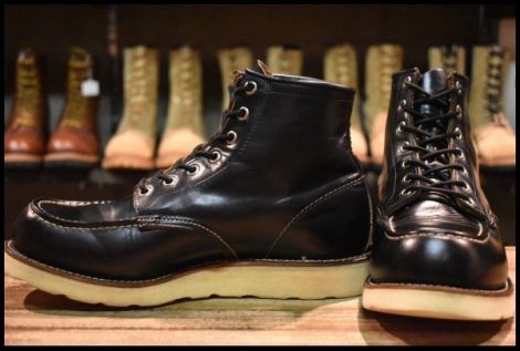 【7.5E 美品 羽タグ 96年】レッドウィング 8179 アイリッシュセッター 黒 ブラッククローム モックトゥ 編み上げ ブーツ redwing HOPESMORE