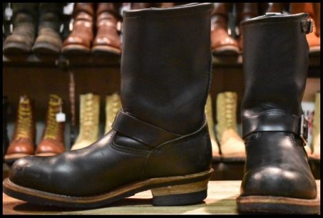 【9D 良品 08年】レッドウィング 2268 エンジニア 黒 ブラッククローム スチールトゥ プルオン ブーツ redwing HOPESMORE