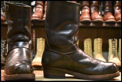 【7.5D 中古 PT99プリント 旧シルエット 03年 カスタム】レッドウィング 2268 エンジニア ブラック スチールトゥ ブーツ redwing HOPESMORE