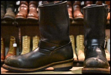【8D 良品 07年】レッドウィング 2268 エンジニア ブラッククローム 黒 スチールトゥ プルオン ブーツ redwing HOPESMORE