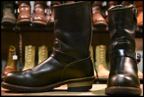 【8.5D 良品 PT91プリント】レッドウィング 2268 エンジニア 黒 ブラッククローム スチールトゥ ブーツ redwing HOPESMORE