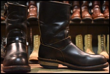 【8.5D 良品 PT91プリント】レッドウィング 2268 エンジニア 黒 ブラッククローム スチールトゥ ブーツ redwing HOPESMORE