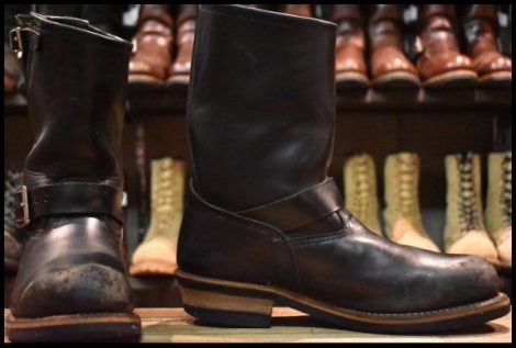 【8D 良品 07年】レッドウィング 2268 エンジニア ブラッククローム 黒 スチールトゥ プルオン ブーツ redwing HOPESMORE