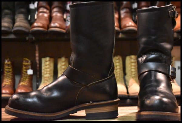 【7D 良品 PT91プリント 94年】レッドウィング 2268 エンジニア ブラッククローム スチールトゥ プルオン ブーツ redwing HOPESMORE