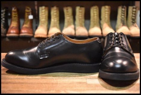 【8D 美品 25年】レッドウィング 101 ポストマン シューズ 黒 ブラック シャパラル ローカット 短靴 ブーツ redwing HOPESMORE