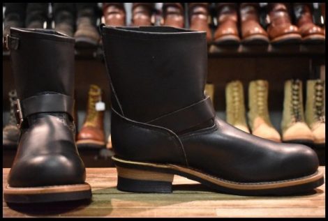 【9D 箱付 未使用 07年】レッドウィング 2976 ショート エンジニア 黒 ブラッククローム スチールトゥ ブーツ redwing 8182 HOPESMORE