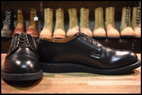 【8D 美品 25年】レッドウィング 101 ポストマン シューズ 黒 ブラック シャパラル ローカット 短靴 ブーツ redwing HOPESMORE