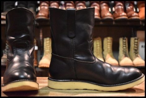 【9E 良品 10年】レッドウィング 8169 ペコス 黒 ブラッククローム プルオン クッションソール ブーツ redwing pecos HOPESMORE