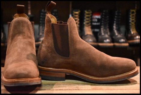 【UK6 美品】VIBERG ヴァイバー サイドゴア ブラウンスエード 茶 ダイナイトソール ヴァイバーグ ブーツ HOPESMORE