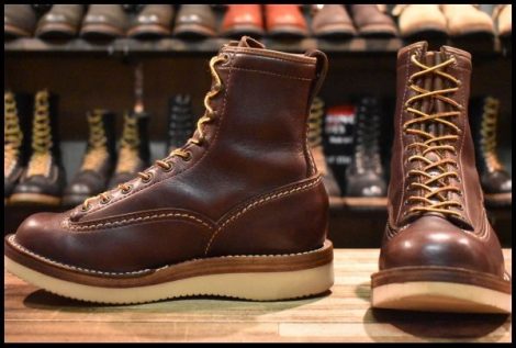【8D 良品 09年】WESCO ウエスコ カスタムジョブマスターLTT ブラウン 茶 ビブラム2021シングル レースアップ 編み上げ ブーツ HOPESMORE