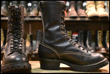 【7E 良品 12年】WESCO ウエスコ ジョブマスター 黒 ブラック ビブラム100シングル 9インチハイト 編み上げ ブーツ HOPESMORE