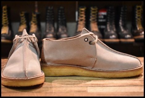 【US8 DEAD ENGLAND製】Clarks クラークス デザートトレック サンドスエード グレー チャッカ イギリス 英国 ブーツ HOPESMORE