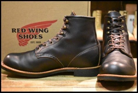 【8.5D 箱付 良品 22年】レッドウィング 3345 ブラックスミス 黒 プレーリー プレーントゥ レースアップ ブーツ redwing HOPESMORE