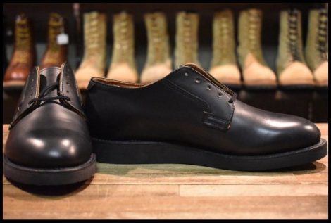 【7D 未使用 16年】レッドウィング 101 ポストマン シューズ 黒 ブラック シャパラル 短靴 レースアップ ブーツ redwing HOPESMORE