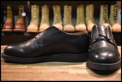 【7D 未使用 16年】レッドウィング 101 ポストマン シューズ 黒 ブラック シャパラル 短靴 レースアップ ブーツ redwing HOPESMORE