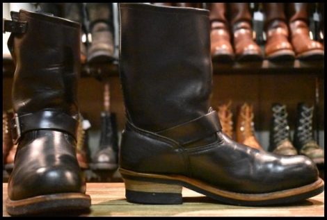 【8D 良品 07年】レッドウィング 2268 エンジニア ブラッククローム 黒 スチールトゥ プルオン ブーツ redwing HOPESMORE