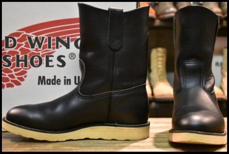 【6.5E 箱付 良品 羽タグ 98年】レッドウィング 8169 ペコス 黒 ブラッククローム プルオン ブーツ redwing pecos HOPESMORE