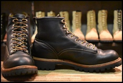 【8.5D 良品 10年】レッドウィング 2935 ビブラム ラインマン ブラック 黒 ラグソール LTT レースアップ ブーツ redwing HOPESMORE