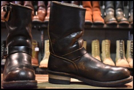 【9D 良品 PT91プリント 94年】レッドウィング 2268 エンジニア ブラッククローム スチールトゥ プルオン ブーツ redwing HOPESMORE