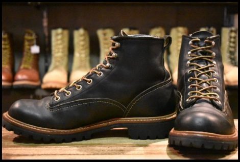 【8.5D 良品 10年】レッドウィング 2935 ビブラム ラインマン ブラック 黒 ラグソール LTT レースアップ ブーツ redwing HOPESMORE