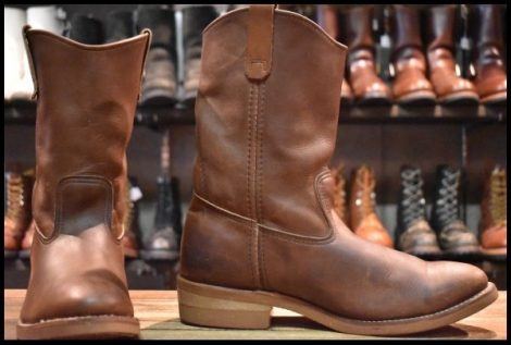 【10D 良品 旧羽タグ】レッドウィング 1155 ペコス 茶 ブラウン ベルバリタン ロング ブーツ redwing pecos HOPESMORE