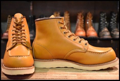 【9E 美品 18年】レッドウィング 9875 アイリッシュセッター ゴールドラセット モックトゥ レースアップ ブーツ redwing HOPESMORE