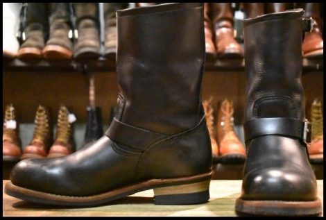 【9.5D 良品 11年】レッドウィング 2268 エンジニア 黒 ブラッククローム スチールトゥ プルオン ブーツ redwing HOPESMORE