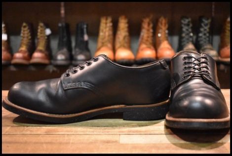 【8.5D 良品 18年】レッドウィング 8054 フォアマン オックスフォード 黒 ブラッククローム 短靴 ローカット ブーツ redwing HOPESMORE