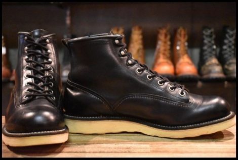【9D 良品 06年】レッドウィング 2909 ラインマン 黒 ブラック ホーウィンクロムエクセル LTT 編み上げ ブーツ redwing HOPESMORE