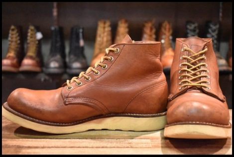 【8D 中古 03年】レッドウィング 8166 アイリッシュセッター 赤茶 オロラセット プレーントゥ ブーツ redwing HOPESMORE