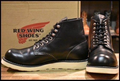 【8D 良品 16年】レッドウィング 8165 アイリッシュセッター 黒 ブラッククローム プレーントゥ 編み上げ ブーツ redwing HOPESMORE