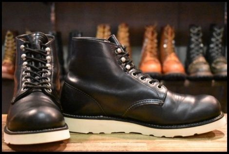 【8D 良品 犬タグ 98年】レッドウィング 8165 アイリッシュセッター 黒 ブラッククローム プレーントゥ ブーツ redwing HOPESMORE
