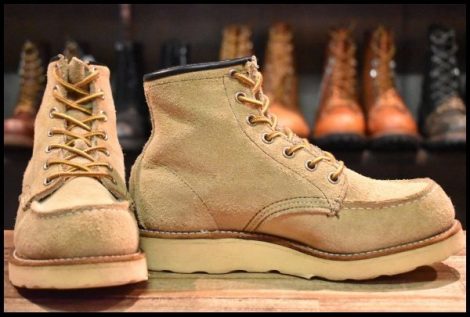【4.5E? 良品 犬タグ】レッドウィング 8173 スエード アイリッシュセッター タン ラフアウト モックトゥ ブーツ redwing HOPESMORE