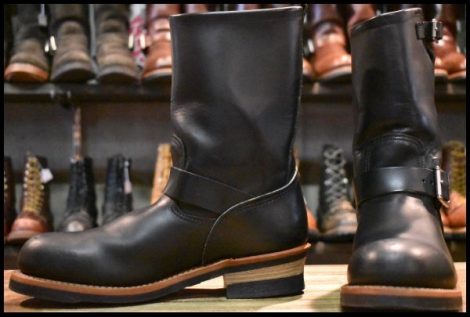 【8.5D 良品 10年】レッドウィング 2268 エンジニア 黒 ブラッククローム スチールトゥ ブーツ redwing HOPESMORE