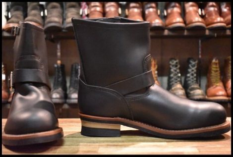 【11D 箱付 未使用 10年】レッドウィング 2976 ショート エンジニア 黒 ブラッククローム スチールトゥ ブーツ redwing HOPESMORE