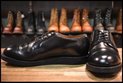 【9D 良品 10年】レッドウィング 101 ポストマン シューズ 黒 ブラック シャパラル ローカット 短靴 編み上げ ブーツ redwing HOPESMORE