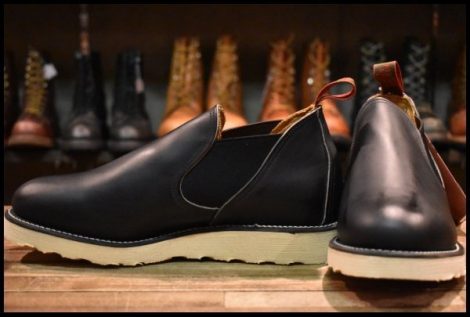 【8E DEAD 90‘S】レッドウィング 8142 サイドゴア 黒 ブラッククローム ロメオ 短靴 オックスフォード ブーツ redwing HOPESMORE