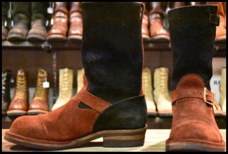 【8D 良品 18年】WESCO ウエスコ カスタムボス ブラックラフアウト×レッドウッドラフアウト 10インチハイト ブーツ BOSS HOPESMORE