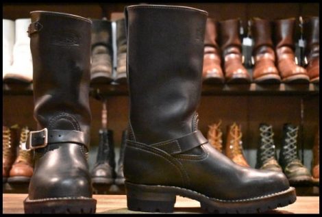 【7D 箱付 良品 09年】WESCO ウエスコ カスタムボス ブラック 黒 ビブラム100シングル エンジニア ブーツ BOSS HOPESMORE