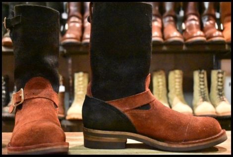 【8D 良品 18年】WESCO ウエスコ カスタムボス ブラックラフアウト×レッドウッドラフアウト 10インチハイト ブーツ BOSS HOPESMORE