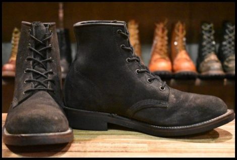 【8.5D 良品 黒タグ】Chippewa チペワ 97060 黒 ブラックスエード ブラックオデッサリバース レースアップ 編み上げ ブーツ HOPESMORE