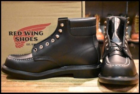 【9.5E 未使用 23年】レッドウィング 8133 スーパーソール 黒 ブラッククローム モックトゥ レースアップ ブーツ redwing HOPESMORE