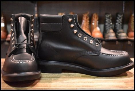 【9.5E 未使用 23年】レッドウィング 8133 スーパーソール 黒 ブラッククローム モックトゥ レースアップ ブーツ redwing HOPESMORE